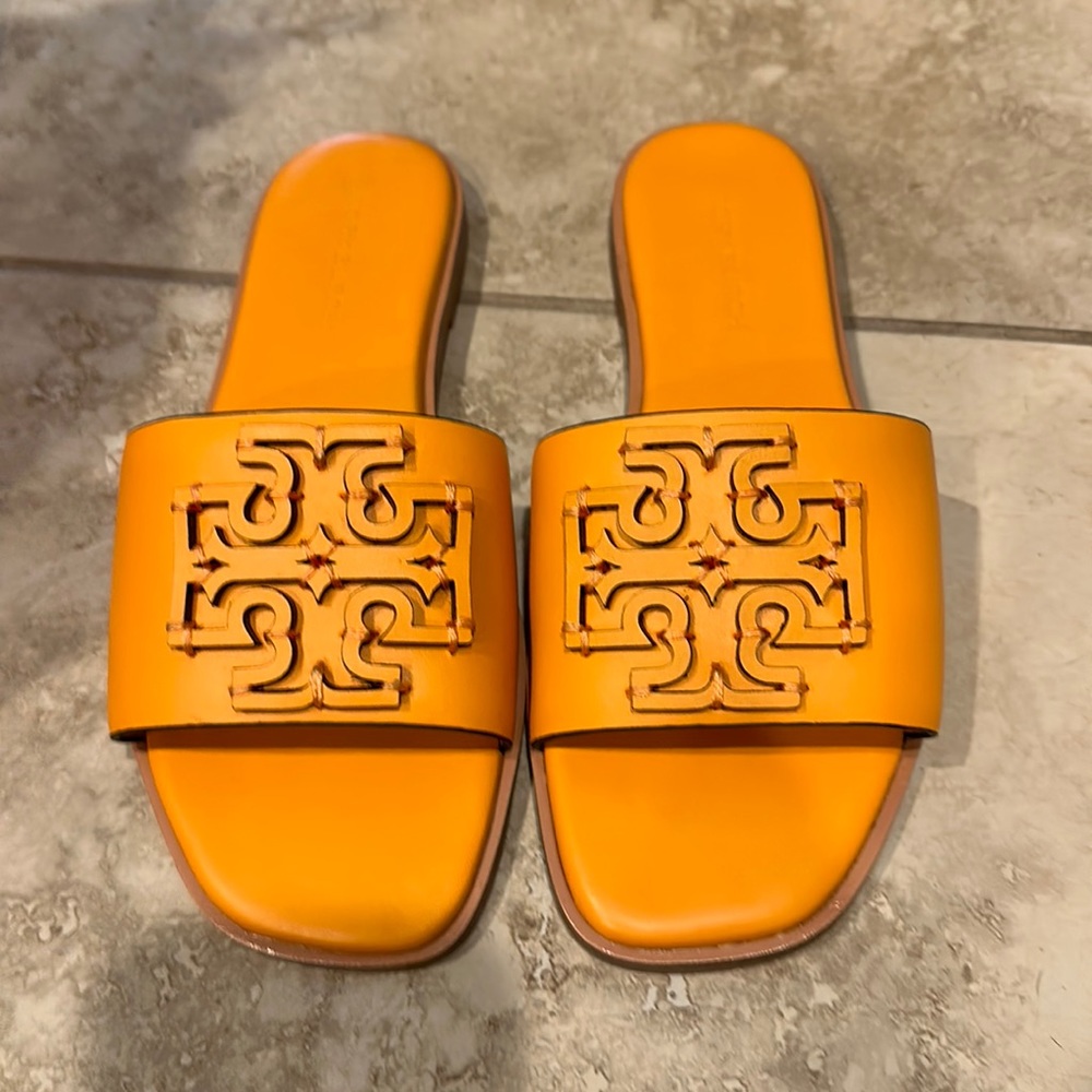 NWB Tory Burch Slides Orange Citrine Size 7